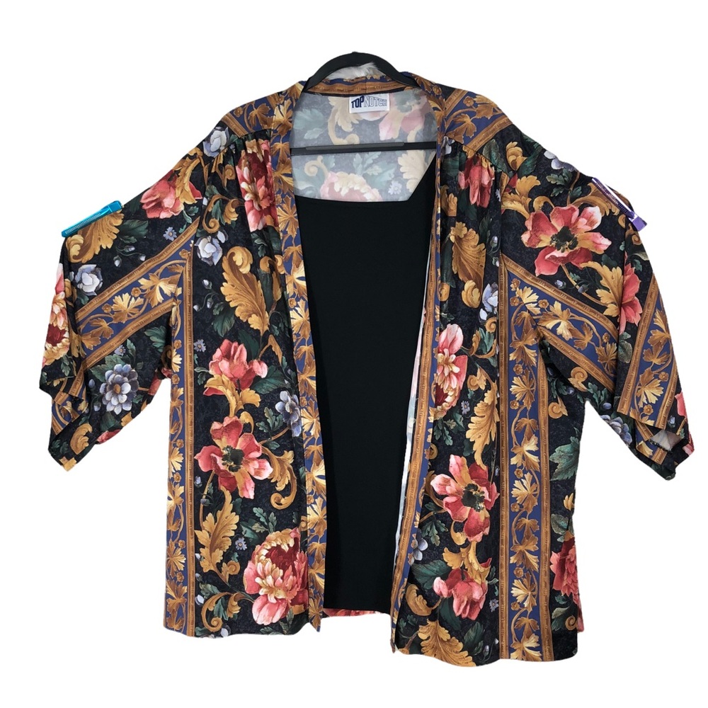 VTG TopNotch Plus SZ 56 (2X-3X) Layered Tunic Top Floral Print; Cardigan Tank